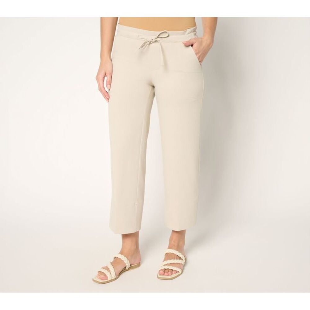 Top Knot Women's Pants Sz L Pull-On Tie Waist Pant Brown A685455